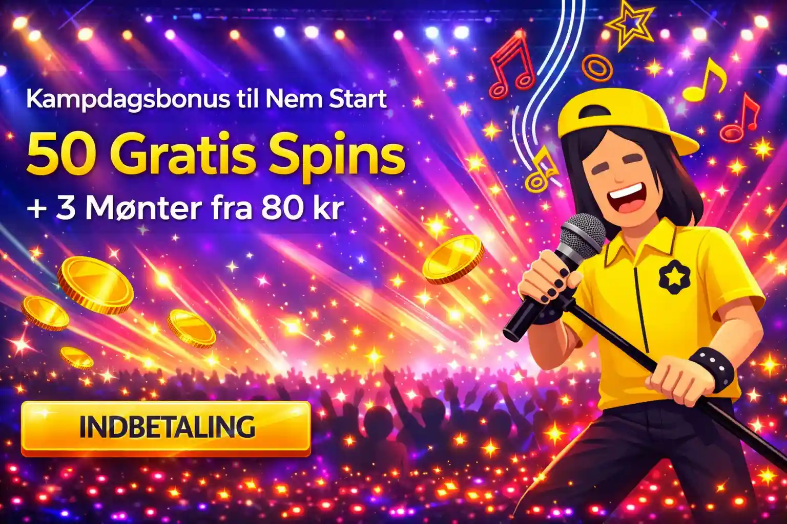 Velkomstbonus med 50 gratis spins